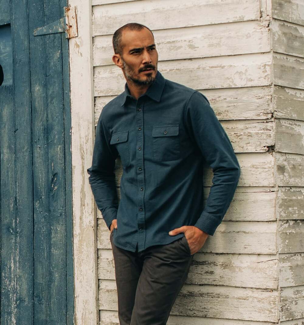 Taylor Stitch The Yomesite Shirt in Prussian Blue Size 40 or Medium Button Down